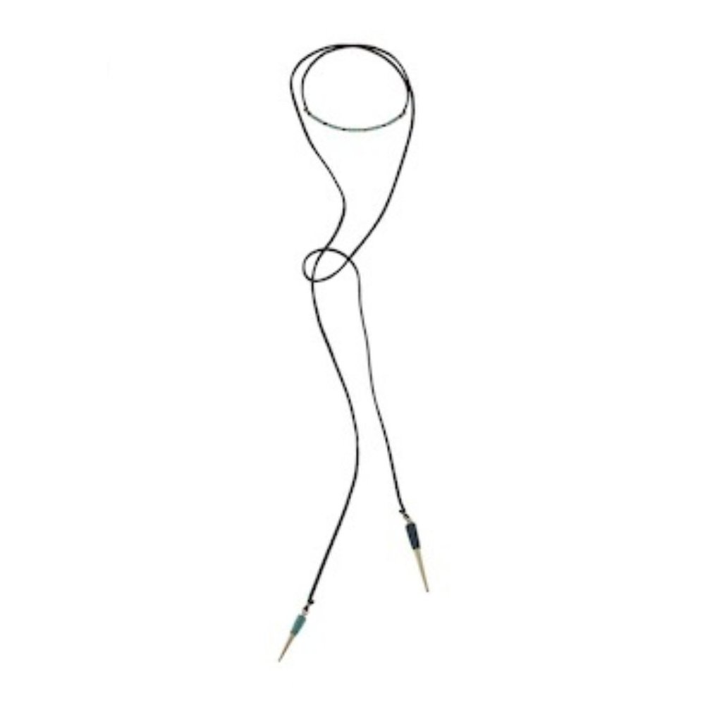 Canvas Beaded Suede Wrap Necklace AQUA